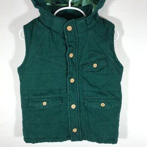 Genuine Kid's Oshkosh Kid's 4T Green Button Up Sleeveless Hoodie Vest Jacket